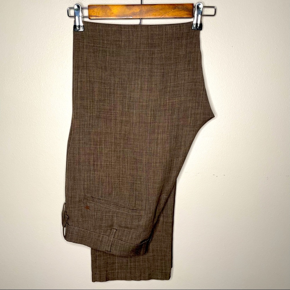 Haggar H26 Brown Premium Comfort Flat Front Straight Leg Pant Size 34 x 34